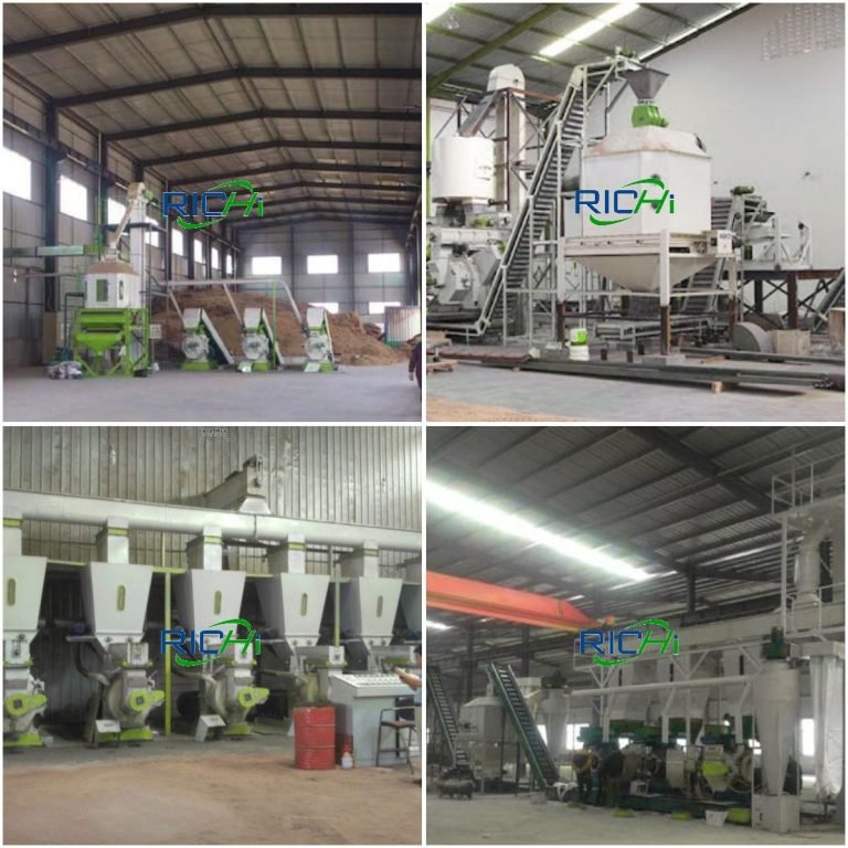 What is the moisture content of the pellets produced by a biomass pellet mill?