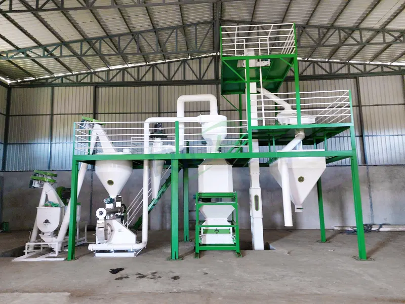 1-2T/H cattle feed pellet production line project in Angola, full automatic animal feed plant